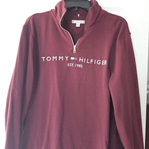 Tommy Hilfiger Burgundy Half-Zip Sweatshirt
